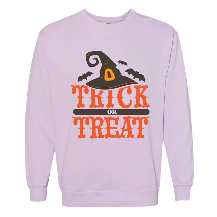 Trick Or Treat Halloween Witch Garment-Dyed Sweatshirt