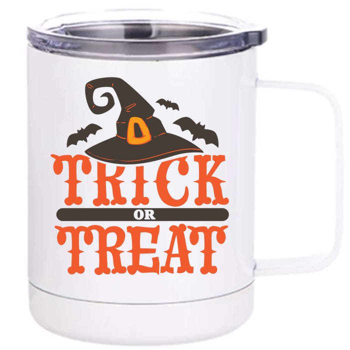 Trick Or Treat Halloween Witch Front & Back 12oz Stainless Steel Tumbler Cup