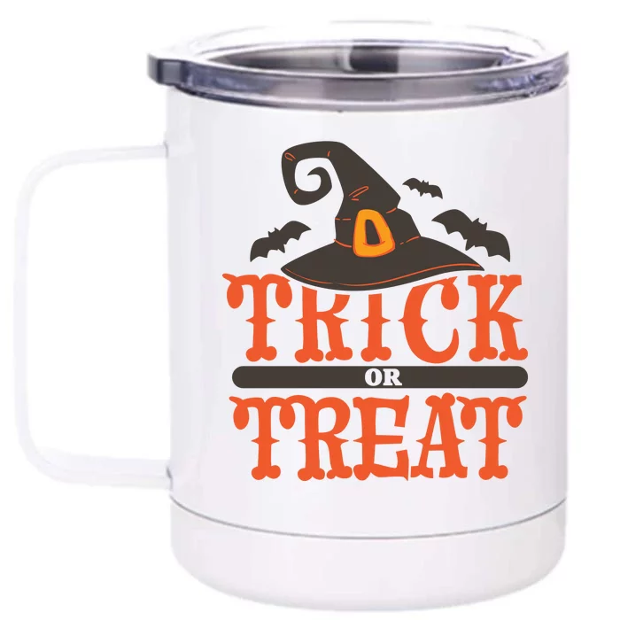 Trick Or Treat Halloween Witch Front & Back 12oz Stainless Steel Tumbler Cup