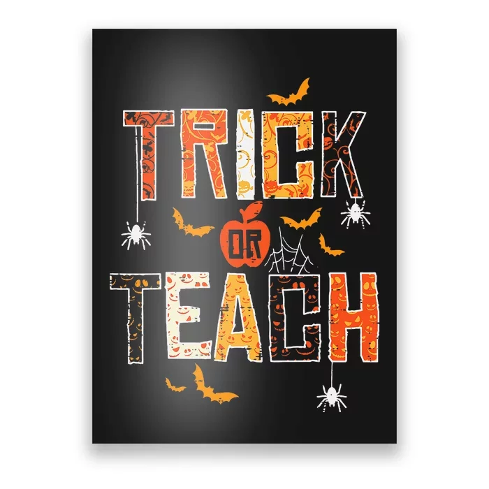 Trick Or Teach Retro Halloween Teacher Women Costume Poster