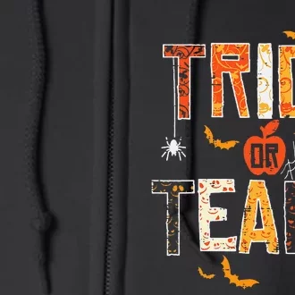 Trick Or Teach Retro Halloween Teacher Women Costume Full Zip Hoodie