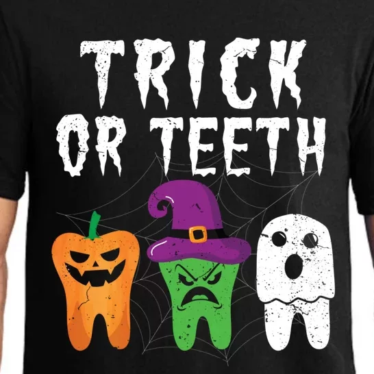 Trick Or Teeth Funny Halloween Dental Hygienist Dentists Gift Pajama Set