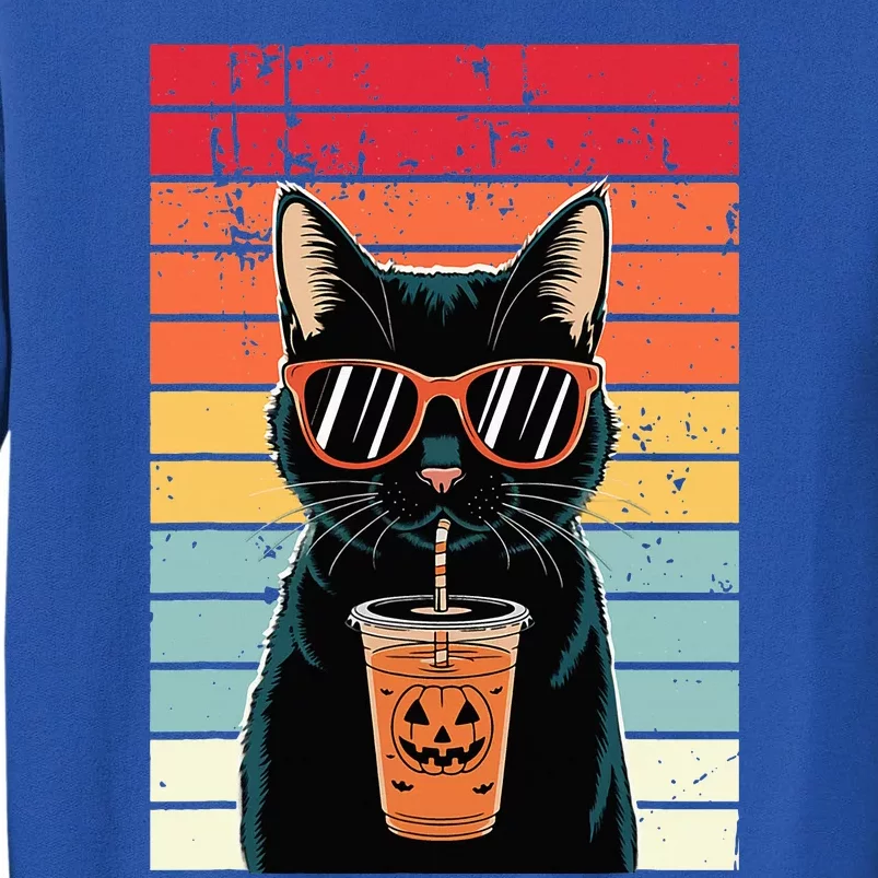 Trick Or Treat Black Cat Hipster Halloween Black Cat Sweatshirt