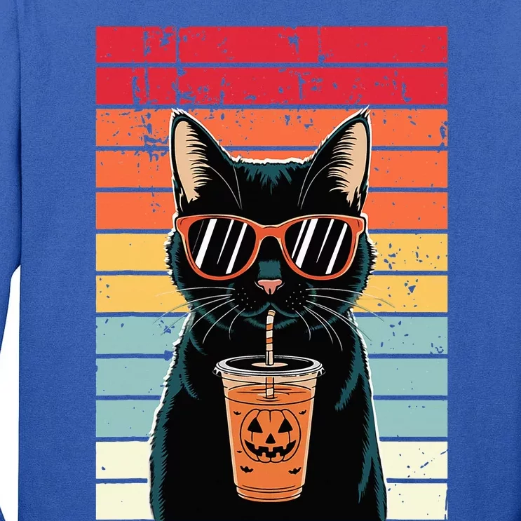 Trick Or Treat Black Cat Hipster Halloween Black Cat Tall Long Sleeve T-Shirt