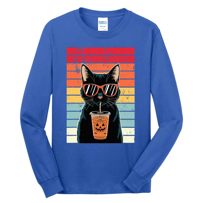 Trick Or Treat Black Cat Hipster Halloween Black Cat Tall Long Sleeve T-Shirt