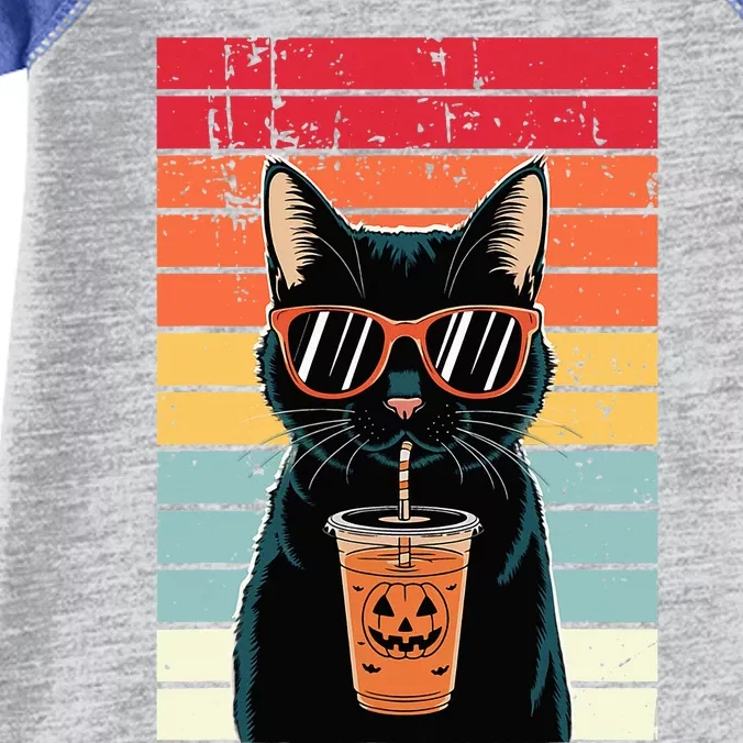 Trick Or Treat Black Cat Hipster Halloween Black Cat Infant Baby Jersey Bodysuit