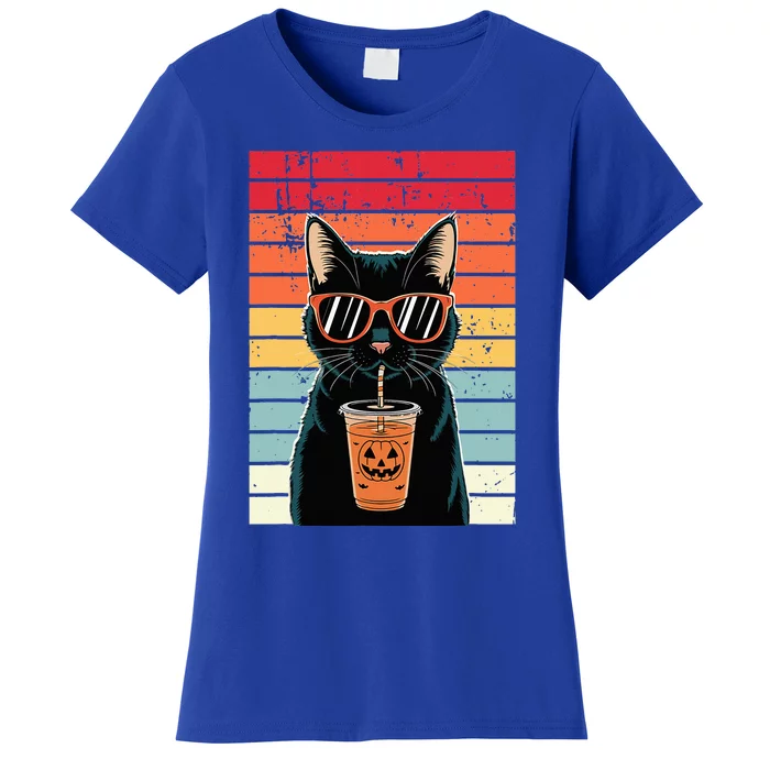 Trick Or Treat Black Cat Hipster Halloween Black Cat Women's T-Shirt