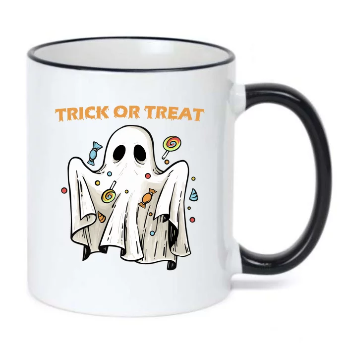 Trick Or Treat Candy Ghost Halloween Black Color Changing Mug