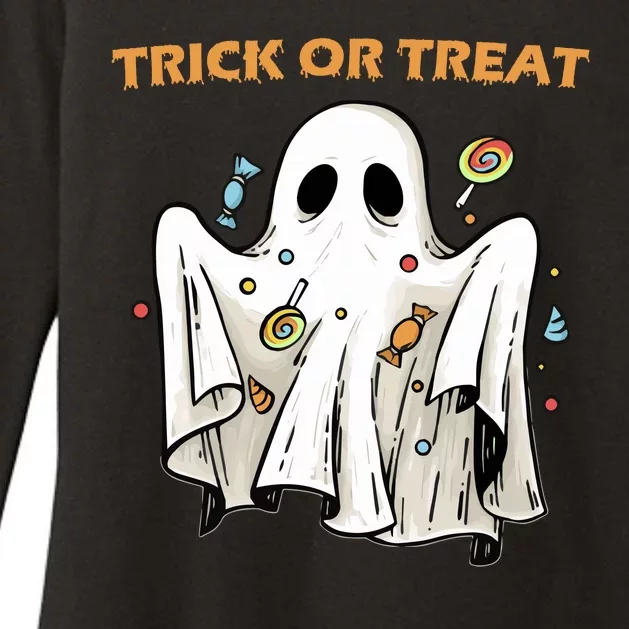 Trick Or Treat Candy Ghost Halloween Womens CVC Long Sleeve Shirt