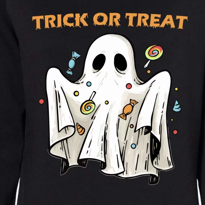 Trick Or Treat Candy Ghost Halloween Womens California Wash Sweatshirt