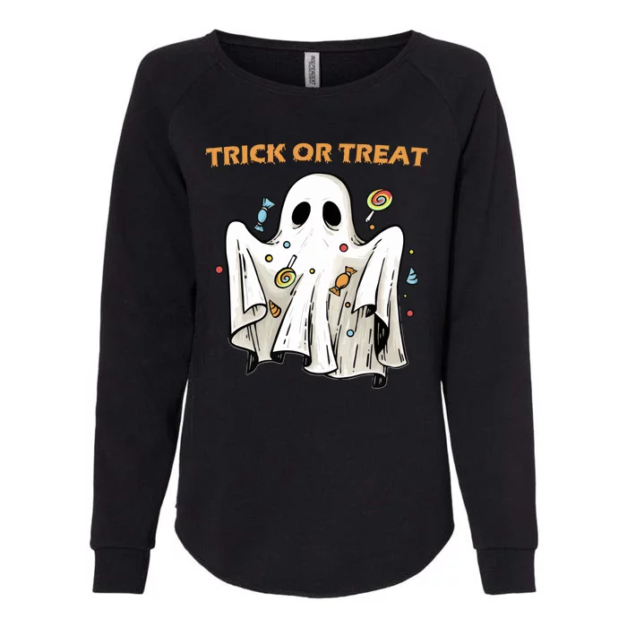 Trick Or Treat Candy Ghost Halloween Womens California Wash Sweatshirt