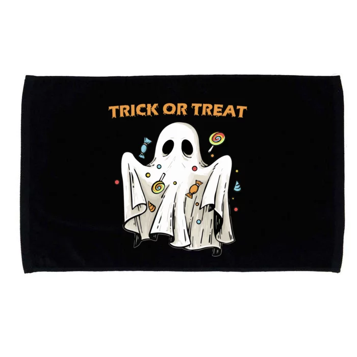 Trick Or Treat Candy Ghost Halloween Microfiber Hand Towel