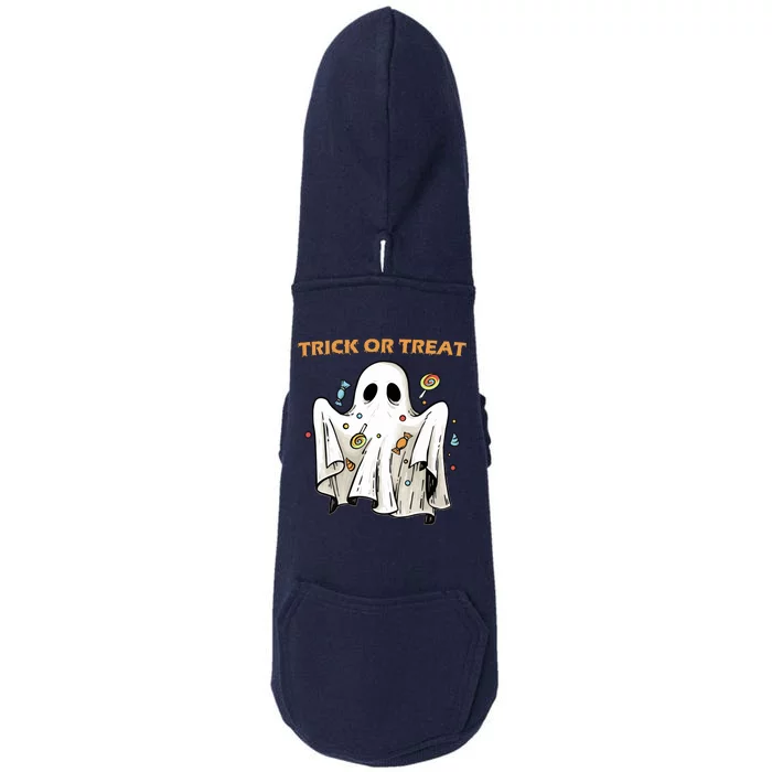 Trick Or Treat Candy Ghost Halloween Doggie 3-End Fleece Hoodie