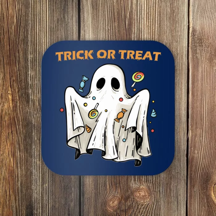 Trick Or Treat Candy Ghost Halloween Coaster