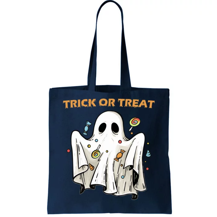 Trick Or Treat Candy Ghost Halloween Tote Bag