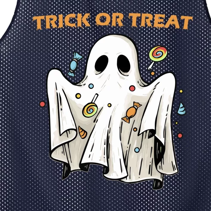 Trick Or Treat Candy Ghost Halloween Mesh Reversible Basketball Jersey Tank