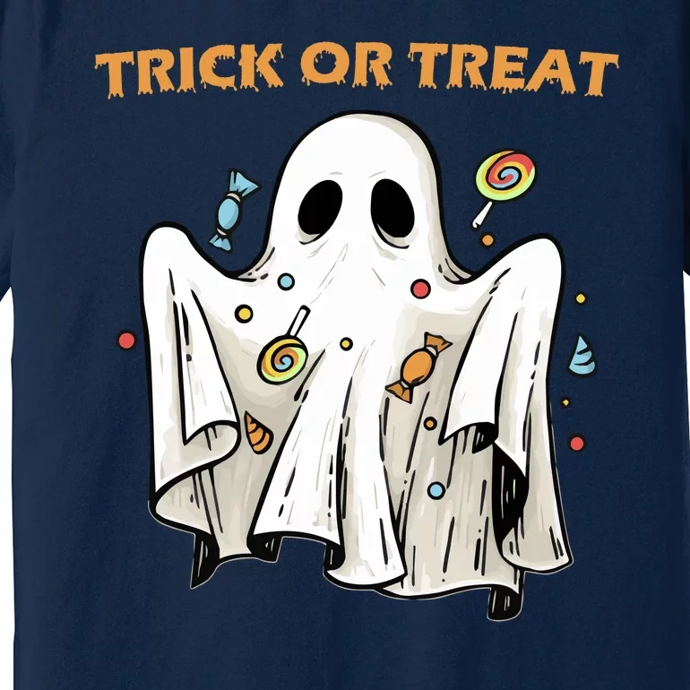 Trick Or Treat Candy Ghost Halloween Premium T-Shirt