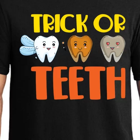 Trick Or Teeth Funny Halloween Dentist Dental Hygienist Gift Pajama Set