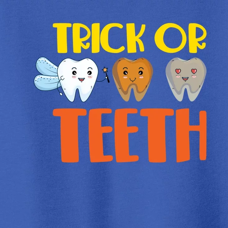 Trick Or Teeth Funny Halloween Dentist Dental Hygienist Gift Toddler T-Shirt