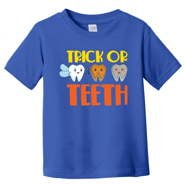 Trick Or Teeth Funny Halloween Dentist Dental Hygienist Gift Toddler T-Shirt