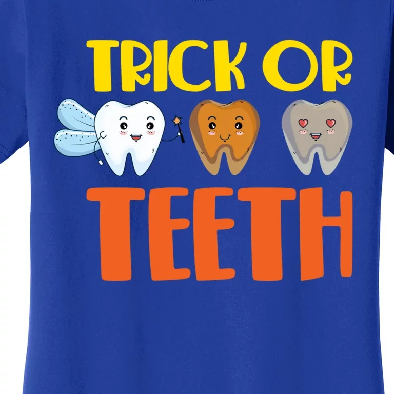 Trick Or Teeth Funny Halloween Dentist Dental Hygienist Gift Women's T-Shirt