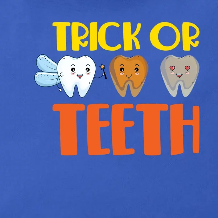 Trick Or Teeth Funny Halloween Dentist Dental Hygienist Gift Zip Tote Bag