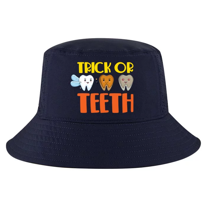 Trick Or Teeth Funny Halloween Dentist Dental Hygienist Gift Cool Comfort Performance Bucket Hat