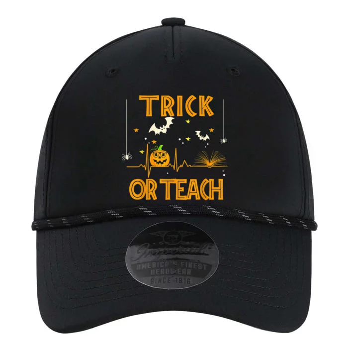 Trick or Teach Floral Groovy Halloween Teacher Retro Ghost Performance The Dyno Cap