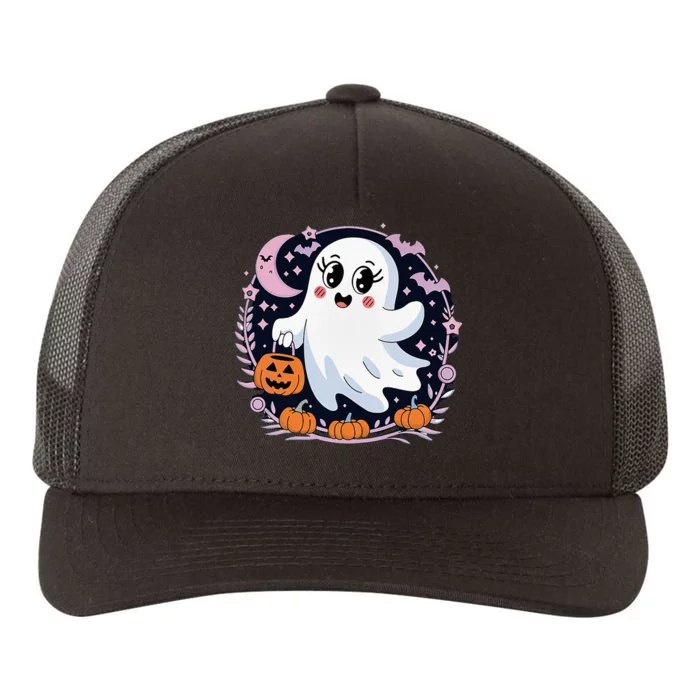 Trick Or Treat Cute Ghost Yupoong Adult 5-Panel Trucker Hat