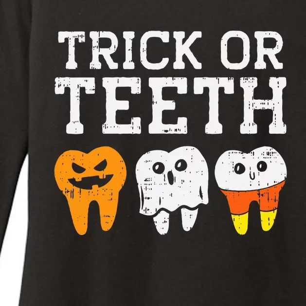 Trick Or Teeth Funny Dental Halloween Treat Dentist Womens CVC Long Sleeve Shirt