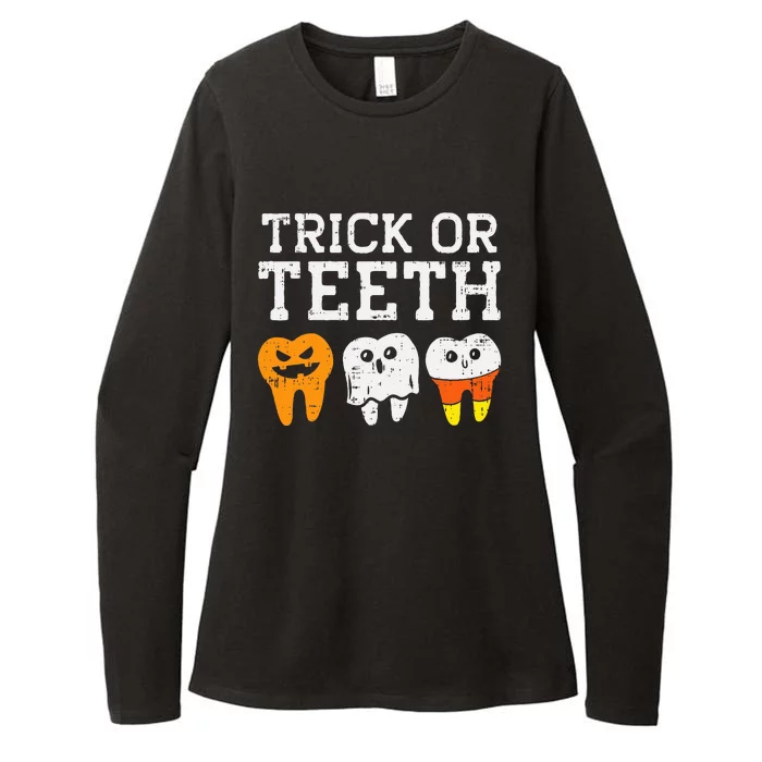 Trick Or Teeth Funny Dental Halloween Treat Dentist Womens CVC Long Sleeve Shirt