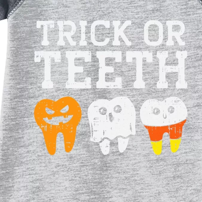 Trick Or Teeth Funny Dental Halloween Treat Dentist Infant Baby Jersey Bodysuit