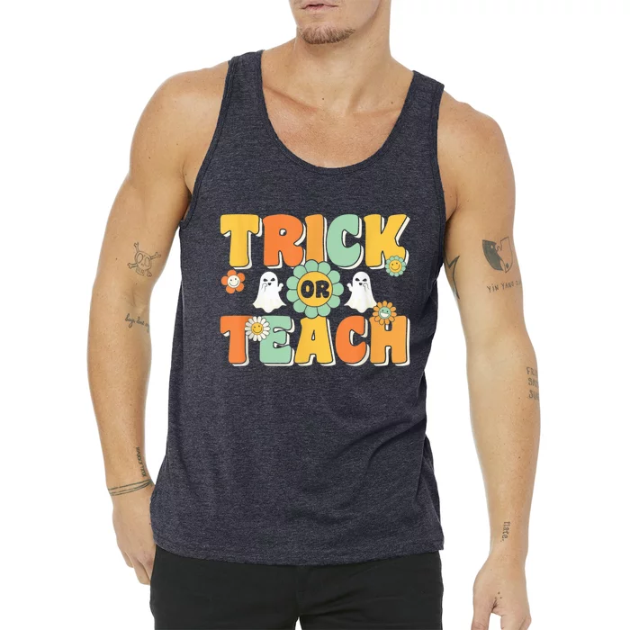 Trick Or Teach Funny Teacher Halloween Costume Teacher Tank Top