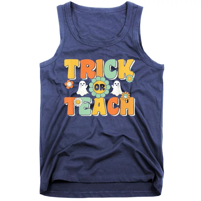 Trick Or Teach Funny Teacher Halloween Costume Teacher Tank Top