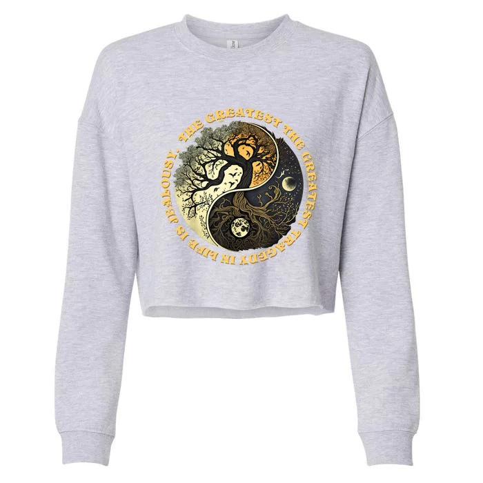 Tree Of The Mystical Life Zen Yoga Meditation Gift Funny Gift Cropped Pullover Crew