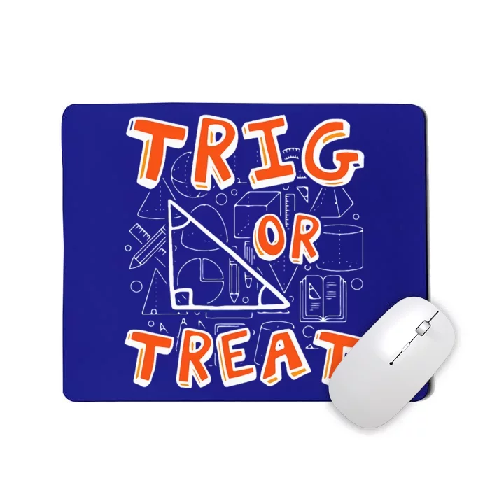 Trig Or Treat Lazy Halloween Costume Funny Math Teacher Mousepad