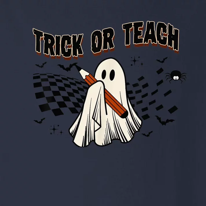 Trick Or Teach Funny Teacher Halloween Cute Ghost Costume Toddler Long Sleeve Shirt