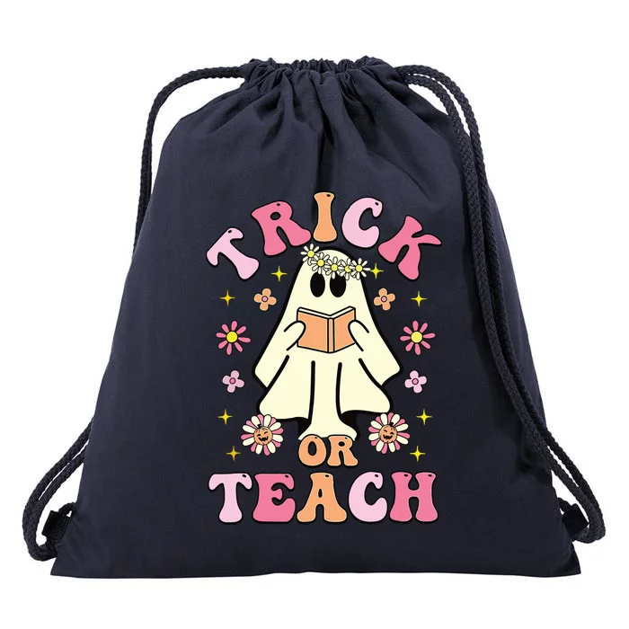 Trick Or Teach Funny Teacher Happy Halloween Costume Gifts Drawstring Bag