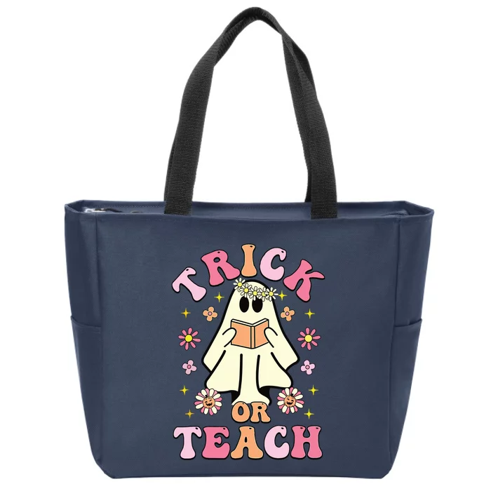 Trick Or Teach Funny Teacher Happy Halloween Costume Gifts Zip Tote Bag