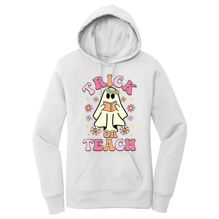 Trick Or Teach Funny Teacher Happy Halloween Costume Gifts Women's Pullover Hoodie