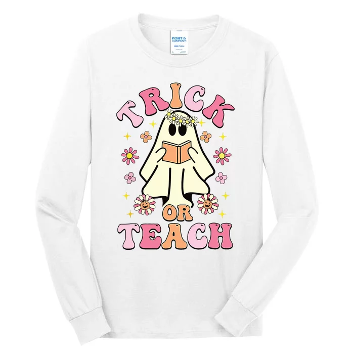 Trick Or Teach Funny Teacher Happy Halloween Costume Gifts Tall Long Sleeve T-Shirt