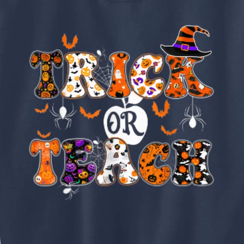 Trick Or Teach Funny Teacher Halloween Kids Sweatshirt