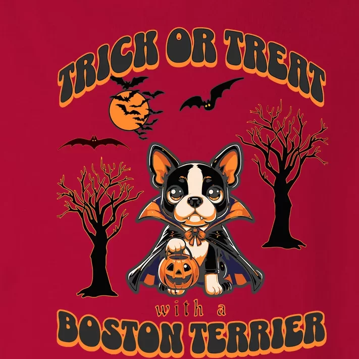 Trick Or Treat With A Boston Terrier Halloween Graphic Toddler Long Sleeve Shirt