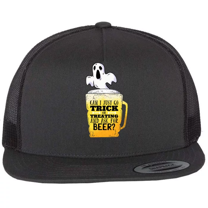 Trick Or Treating Beer Funny Flat Bill Trucker Hat