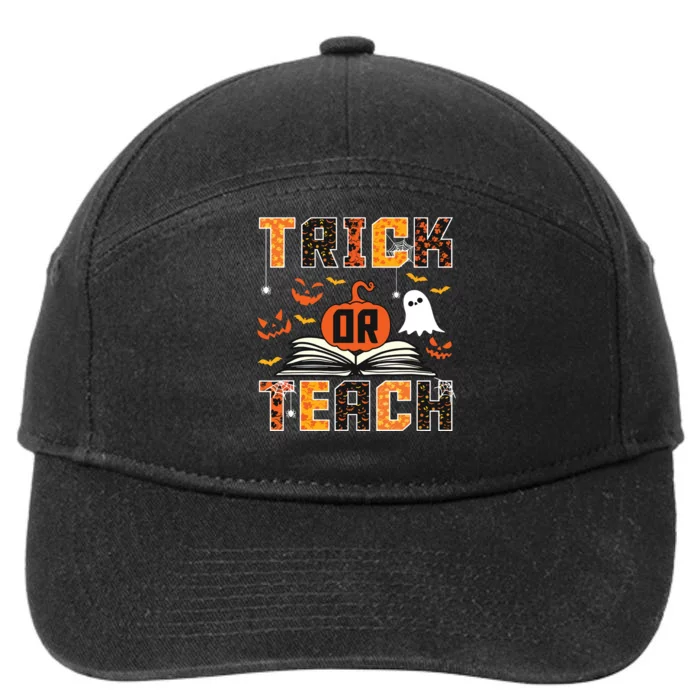 Trick Or Teach Retro Halloween Teacher Costume 7-Panel Snapback Hat