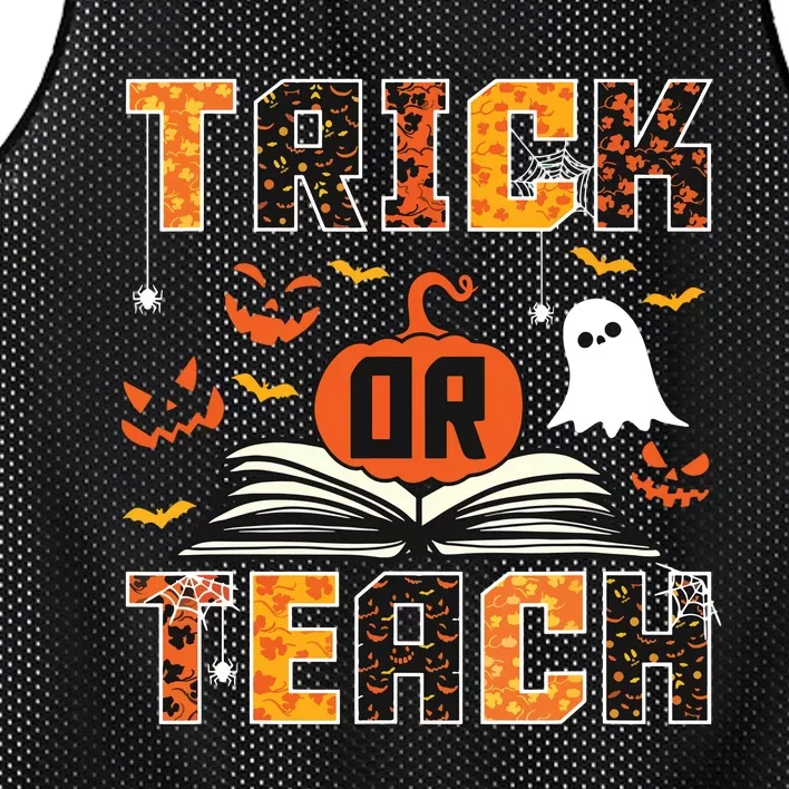 Trick Or Teach Retro Halloween Teacher Costume Mesh Reversible Basketball Jersey Tank