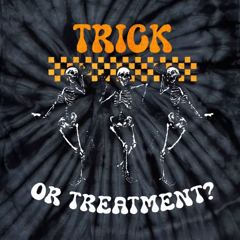 Trick Or Treatment Physical Therapy Skeleton PT Halloween Tie-Dye T-Shirt