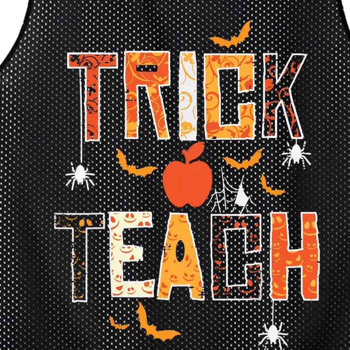 Trick Or Teach Retro Halloween Teacher Costume Mesh Reversible Basketball Jersey Tank