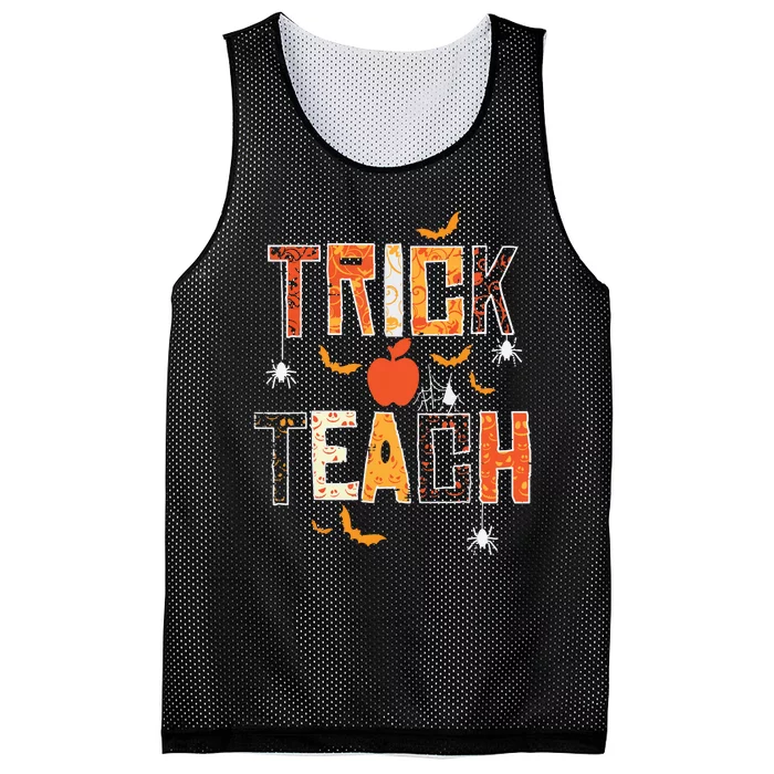 Trick Or Teach Retro Halloween Teacher Costume Mesh Reversible Basketball Jersey Tank