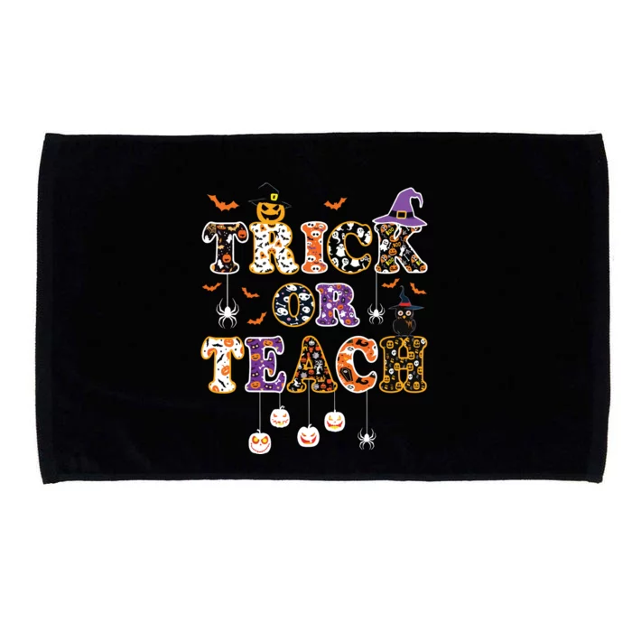 Trick Or Teach Retro Halloween Teacher Costume Microfiber Hand Towel